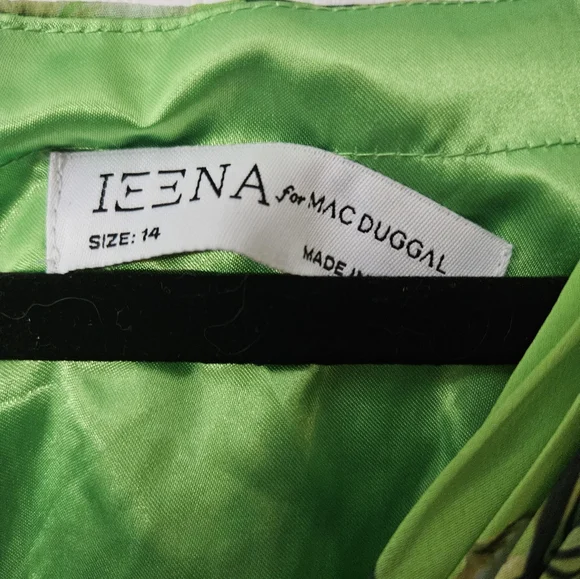 Ienna for Mac Duggal Floral Long Sleeve Chiffon A-Line Gown Sz 14 NWT 56013 - Picture 7 of 14